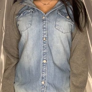 Empyre Skater Denim Buttoned Sweatshirt/Jacket